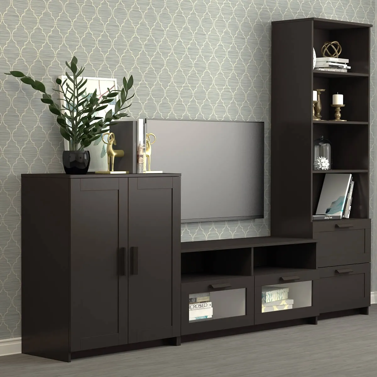 furniture – Combination TV Ikea Brimnes 3ds Max