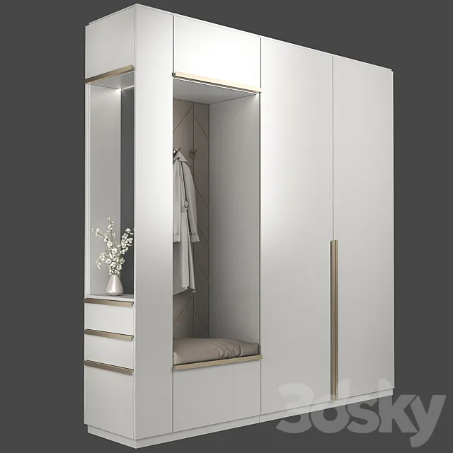 Furniture composition for hallway 58 3ds Max