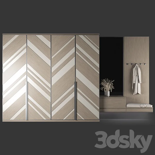 Furniture composition for hallway 61 3ds Max