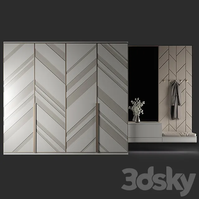 Furniture composition for hallway 62 3DSMax File