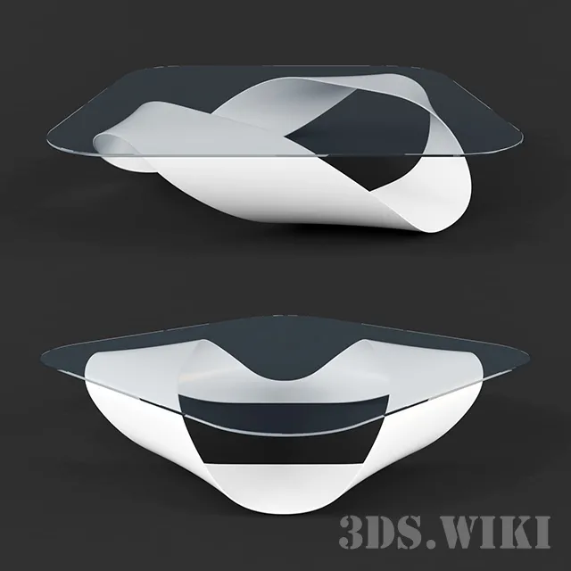 furniture – Contemporary coffee table Kristalia Mobius 3ds Max