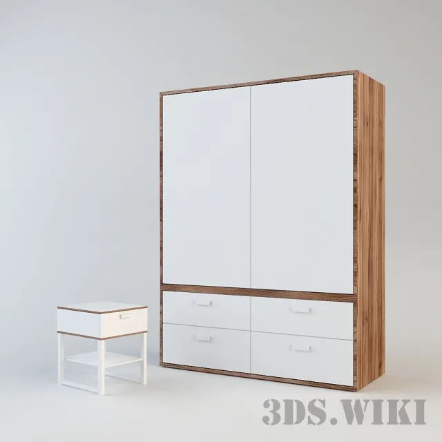 furniture – Contemporary wardrobe with a sideboard 3ds Max