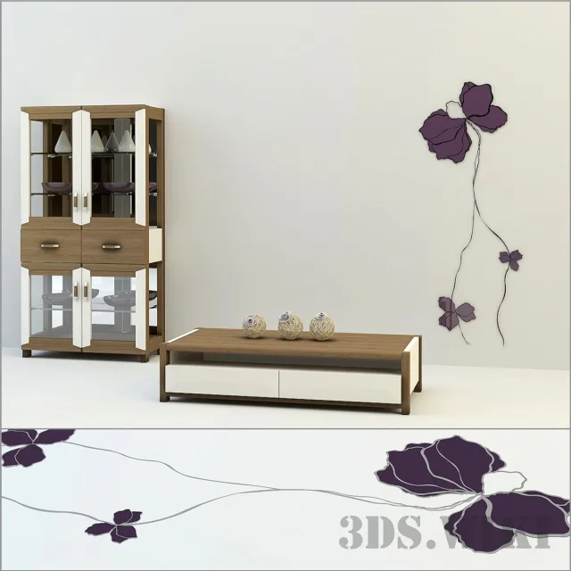 furniture – Contemporary wardrobe with desk 3ds Max