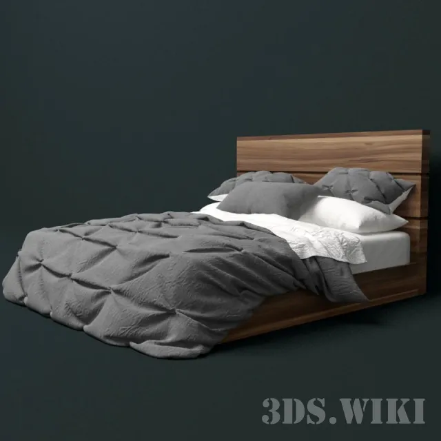 furniture – Contemporary Wood Bed 3ds Max