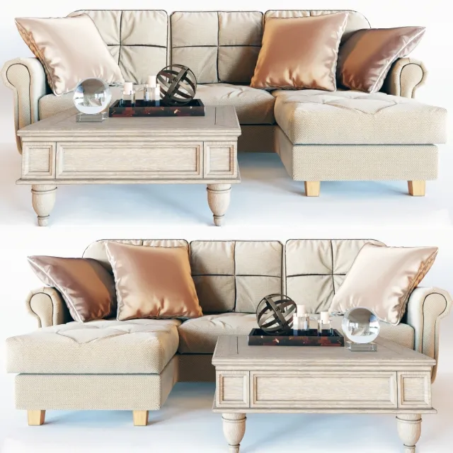 furniture – Corner sofa Velvet 3ds Max