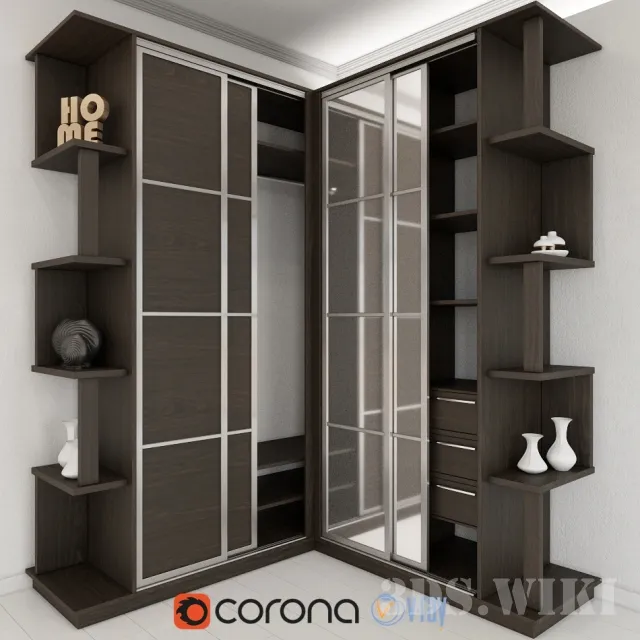 furniture – Corner wardrobe 3ds Max
