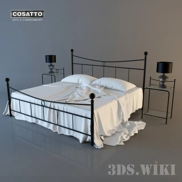 furniture – Cosatto Gabbiano double bed bedside tables and lamps 3ds Max