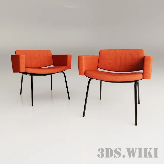 furniture – Council armchairs by Pierre Guariche – 1960s 3ds Max