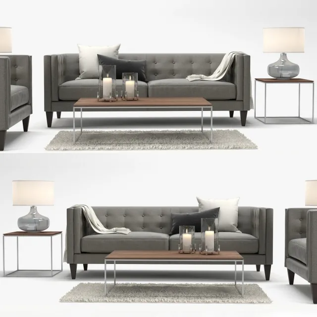 furniture – Crate and Barrel Aidan sofa and Aidan chair 3ds Max