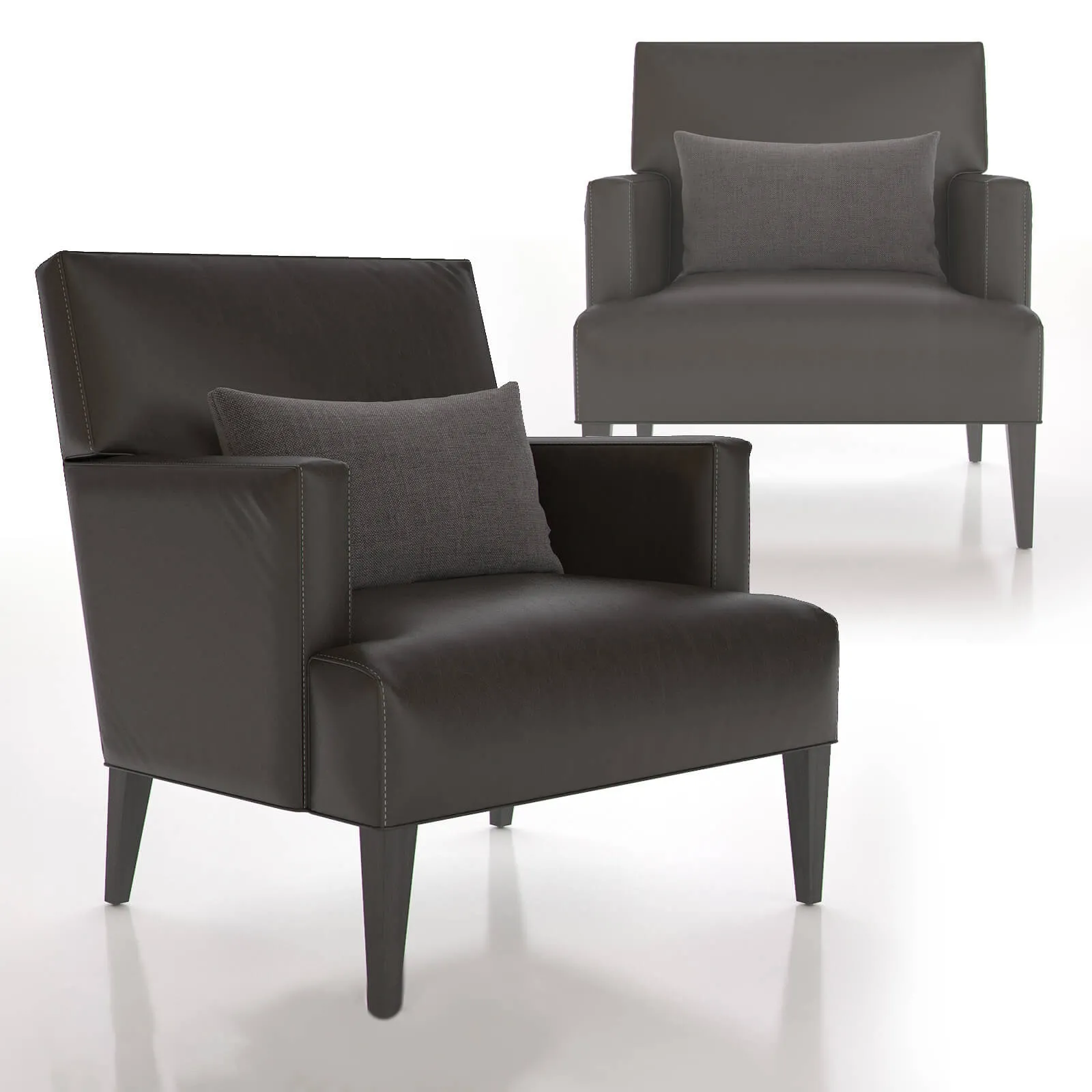 furniture – Crate and Barrel tux leather armchair 3ds Max