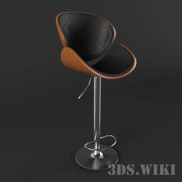 furniture – Crocus walnut bar stool 3ds Max