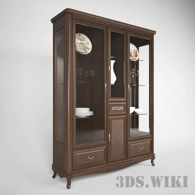 furniture – Cupboard Showcase For Dishware 3ds Max