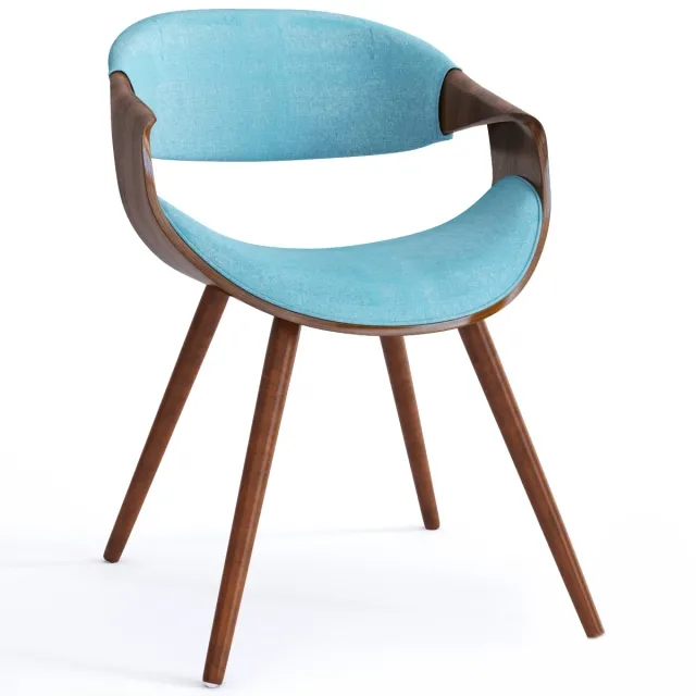 furniture – Curvo Mid Century Modern Chair in Walnut Wood 3ds Max