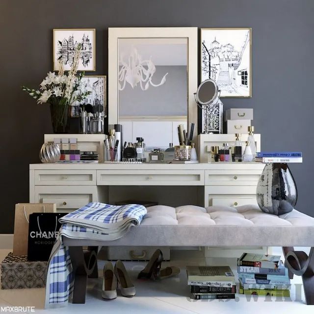 furniture – Вaker Directoire Ottoman 3ds Max