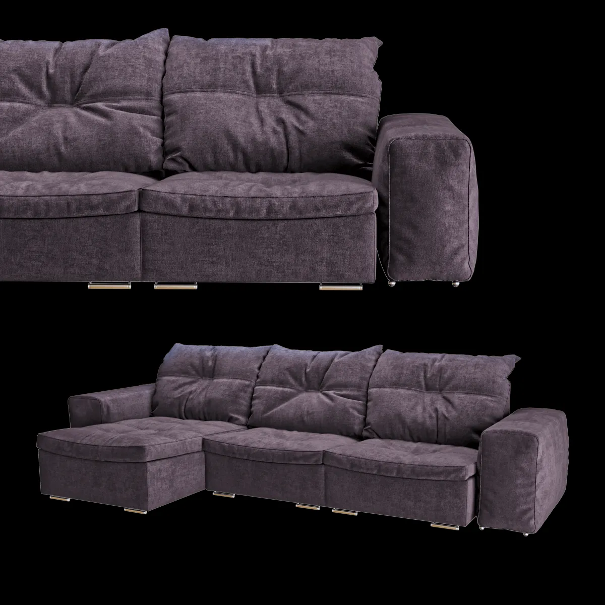furniture – Dark purple sofa 3ds Max