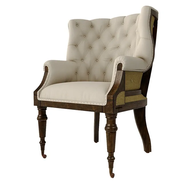 furniture – Deconstructed linen wing chair 3ds Max