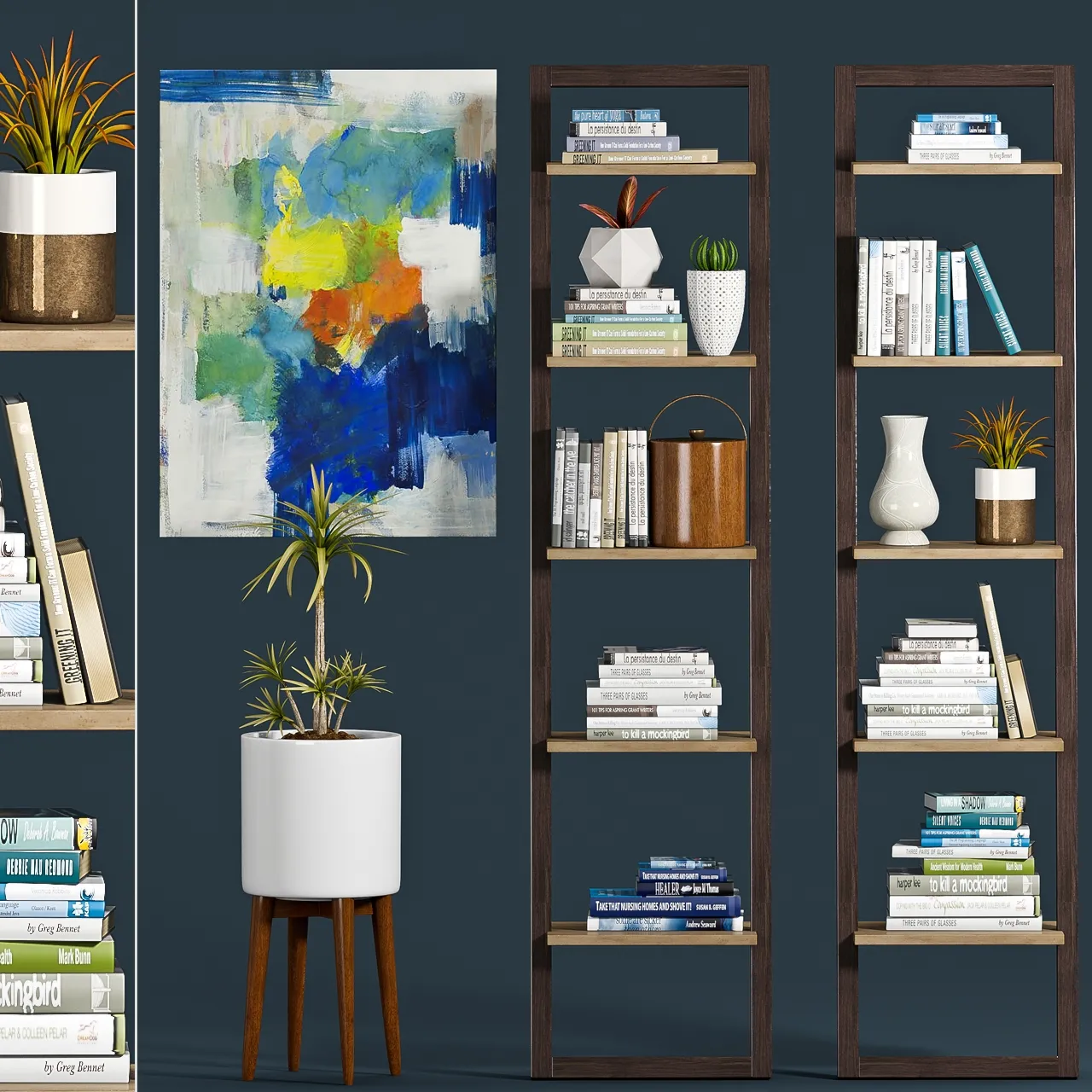 furniture – Decorative bookshelves 07 3ds Max