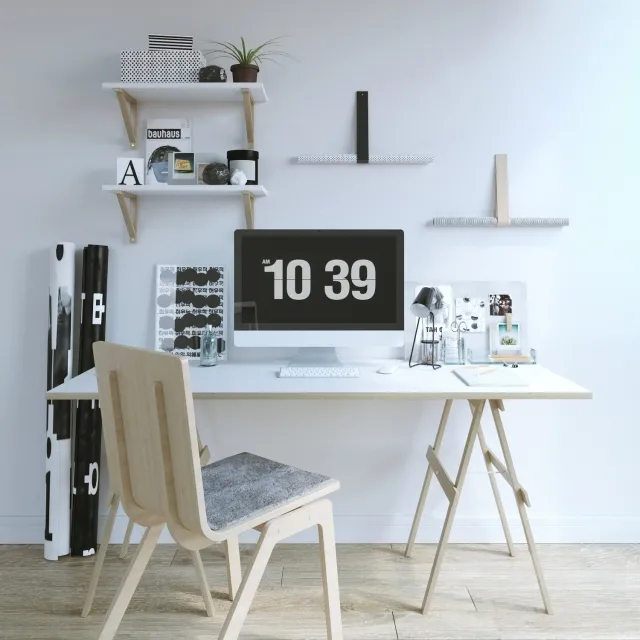 furniture – Desk with decor 1 3ds Max