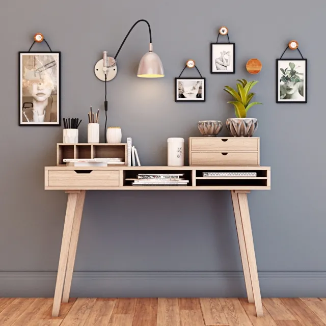 furniture – Desktop with decor 3ds Max