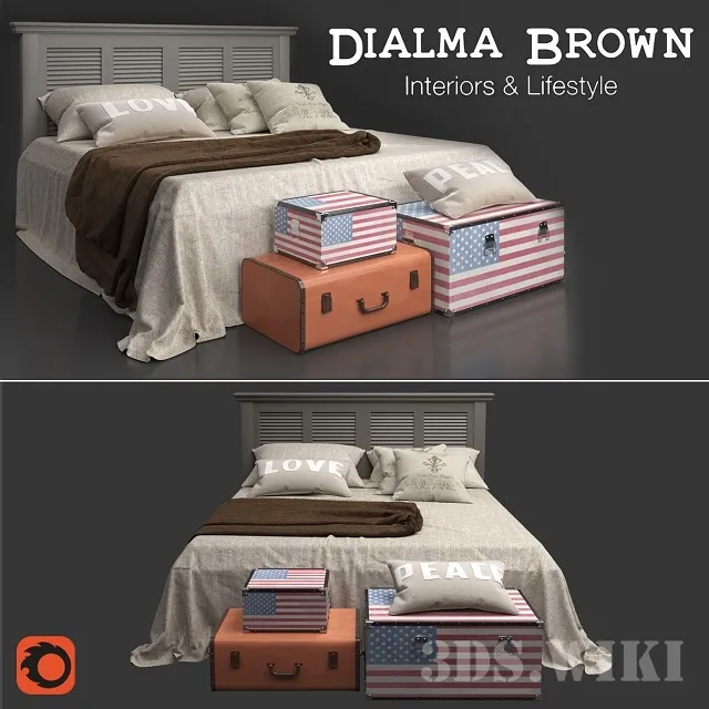 furniture – Dialma Brown bed 3ds Max