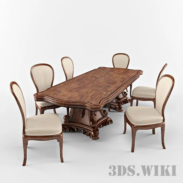 furniture – Dining group – table with chairs 3ds Max