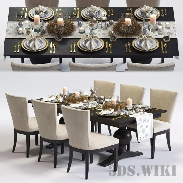 furniture – Dining group – Winnetka table and C&B Clayton chair 3ds Max