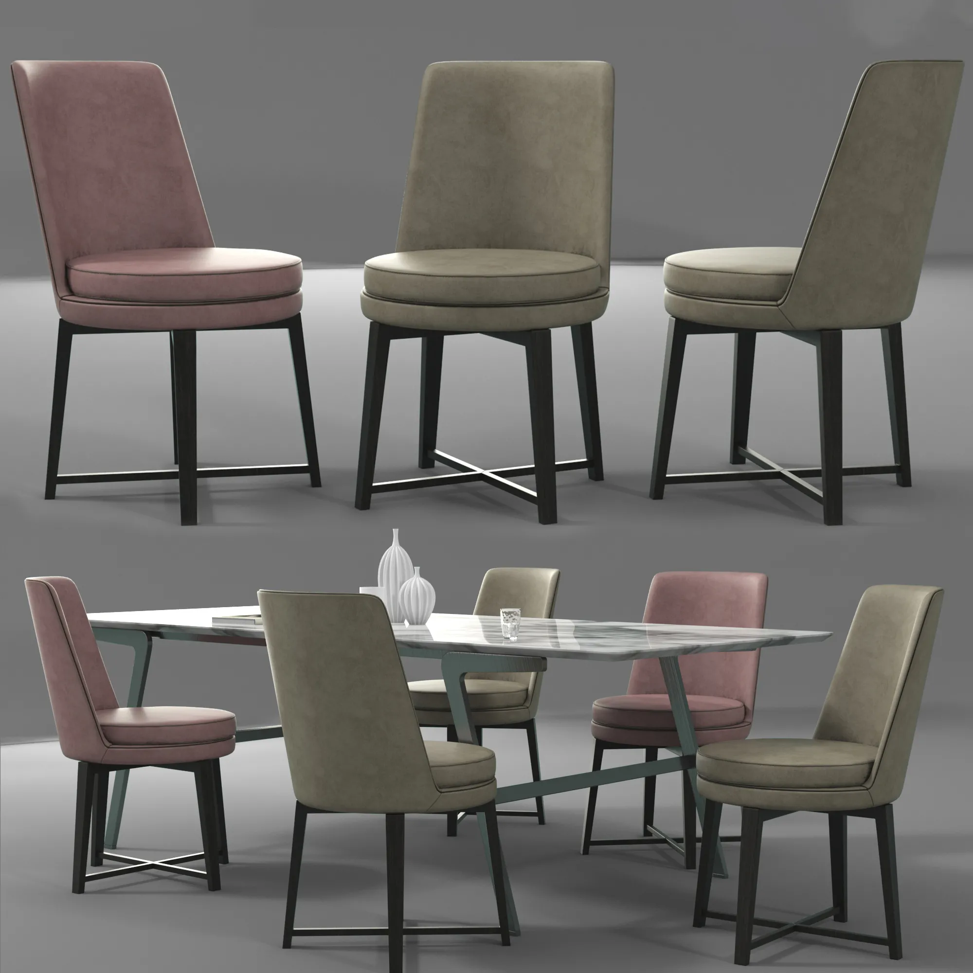 furniture – Dining set table with chairs 55 3ds Max