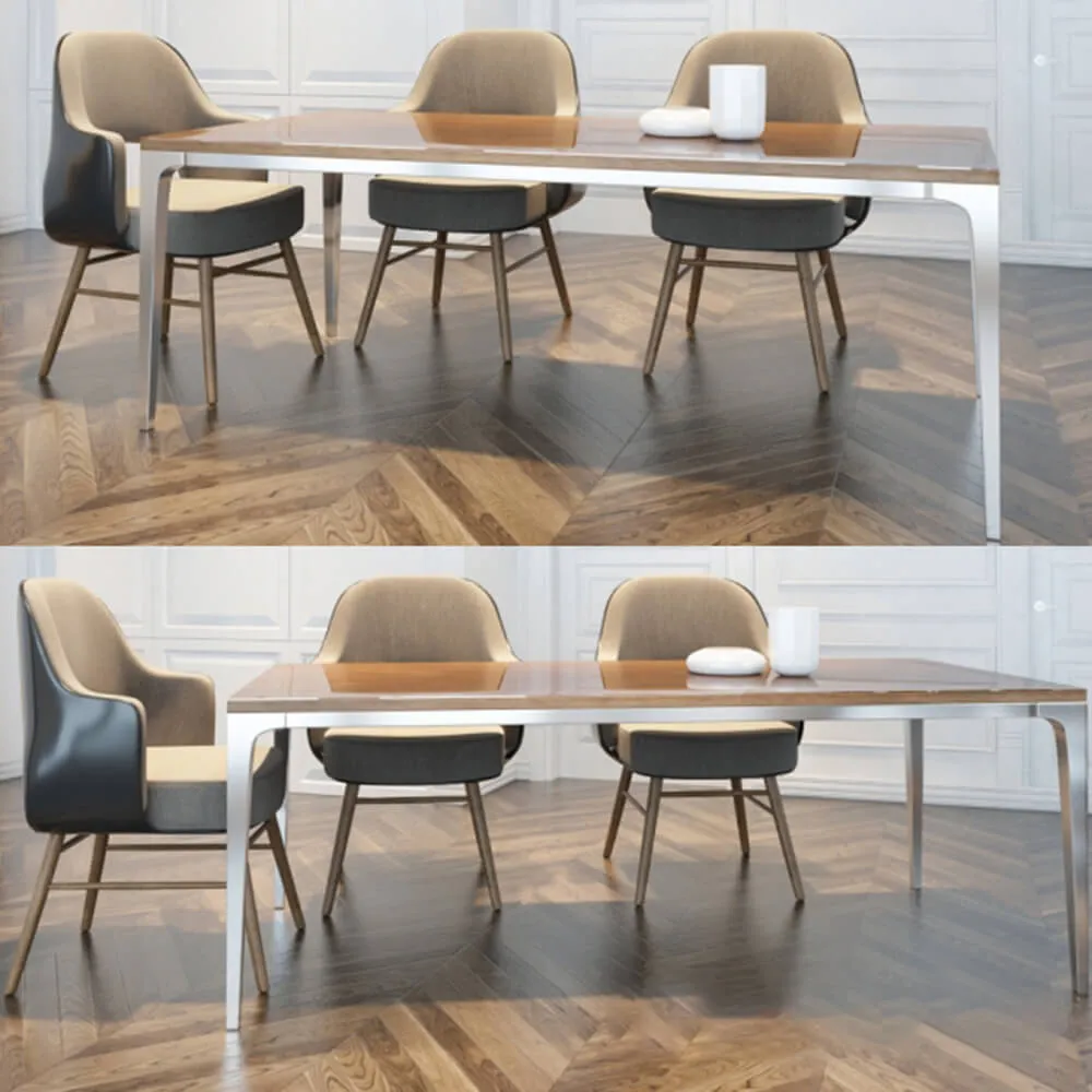 furniture – Dining table and chairs 3ds Max