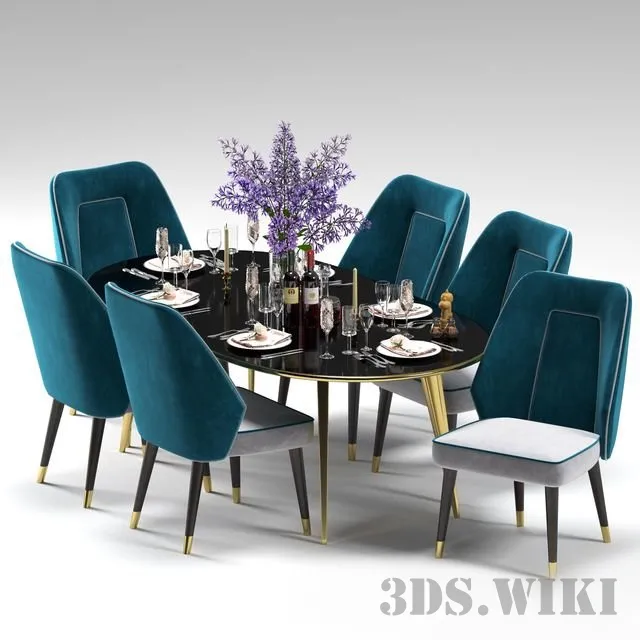 furniture – Dining table Deux lounge chair by Inside Out 3ds Max