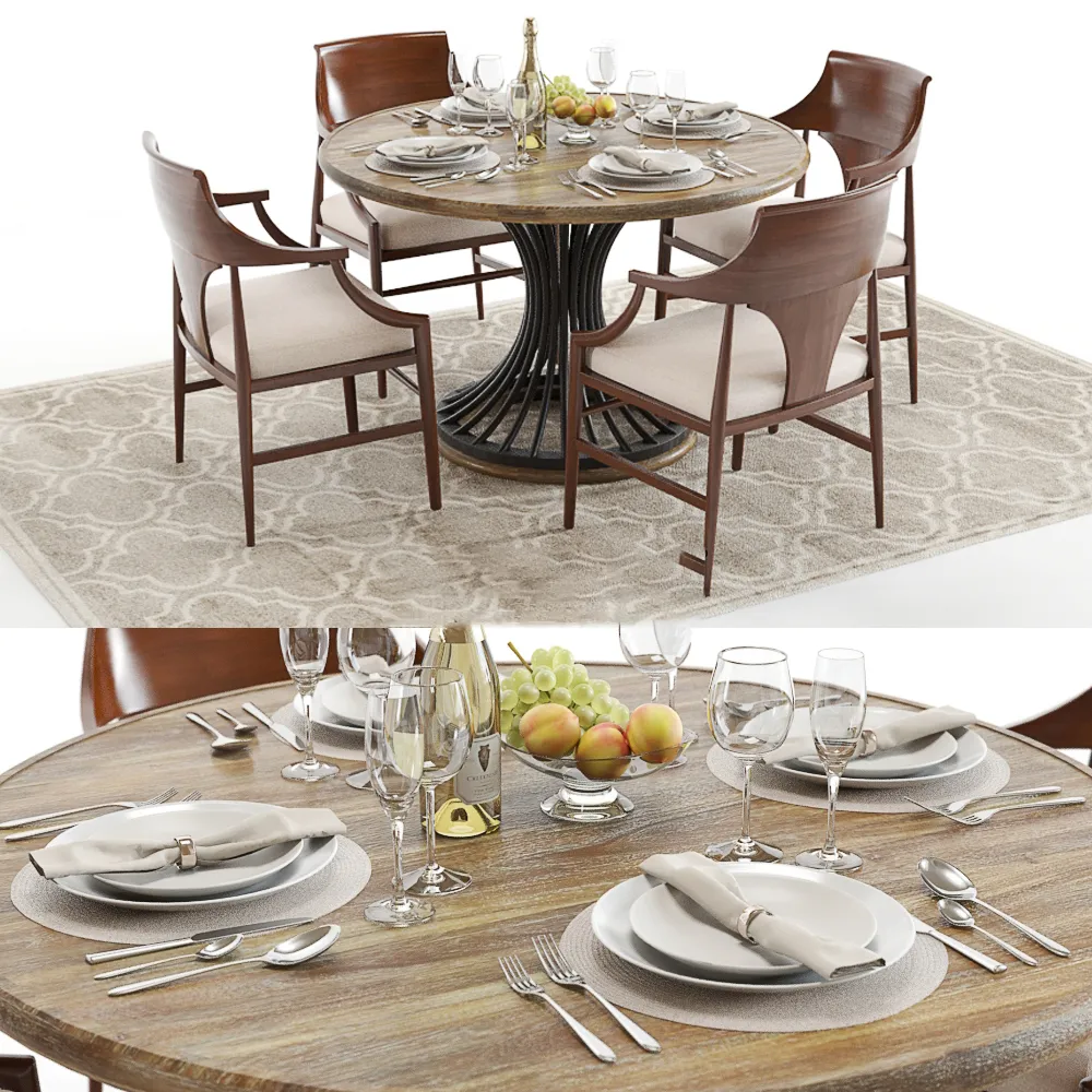 furniture – Dining table for kitchen 04 3ds Max