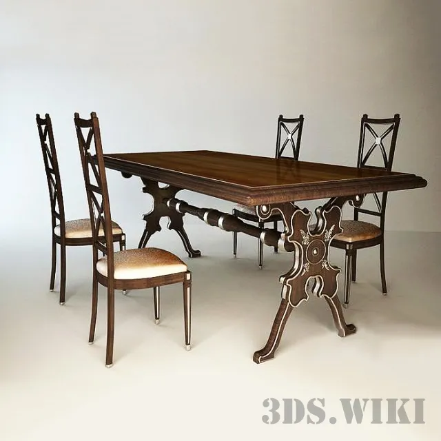 furniture – Dining table with chairs 3ds Max