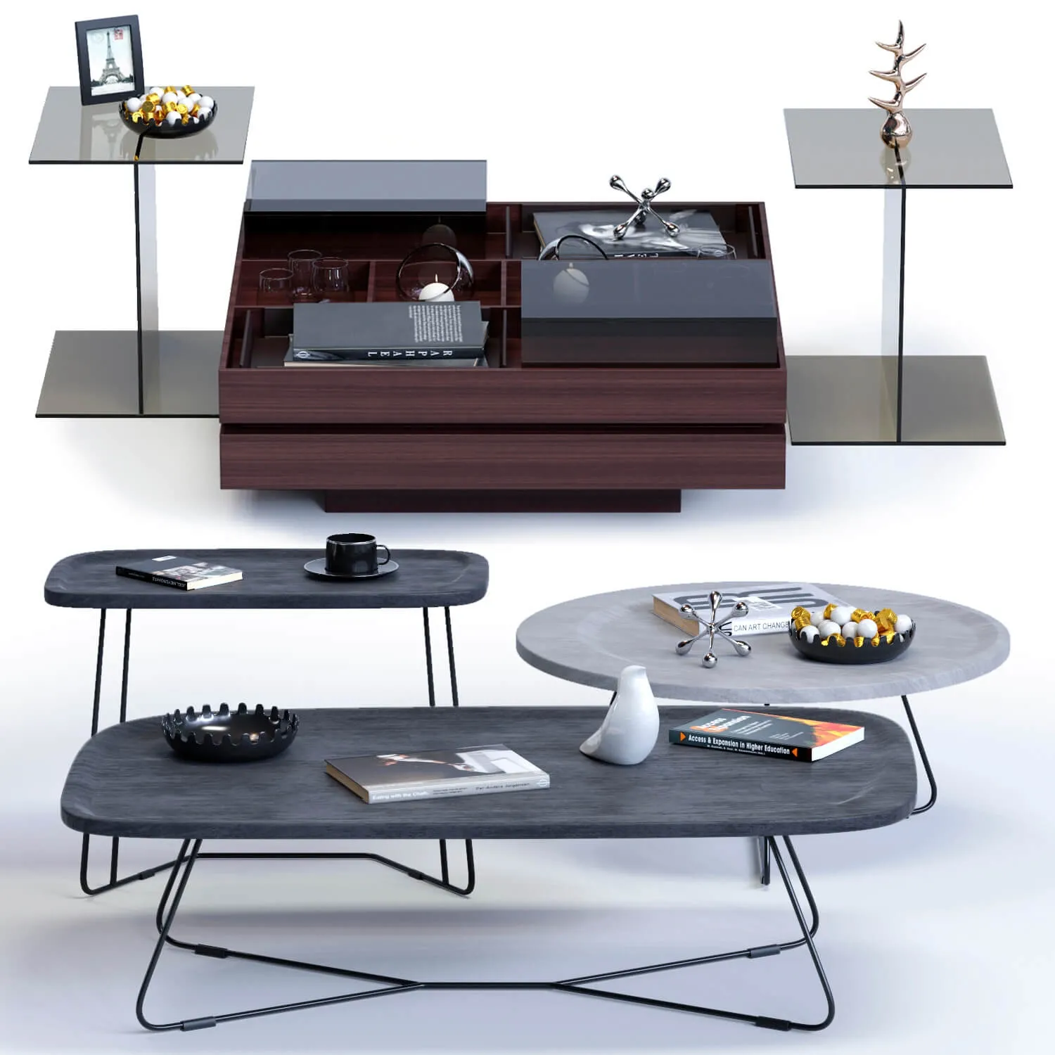 furniture – Ditre Italia coffee tables set 3ds Max