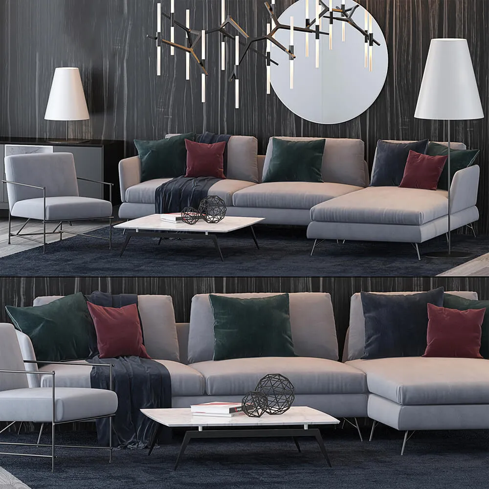 furniture – Ditre Italia sofa set 2 3ds Max