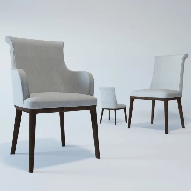 furniture – Diva armchair and chair Poltrona Frau 3ds Max
