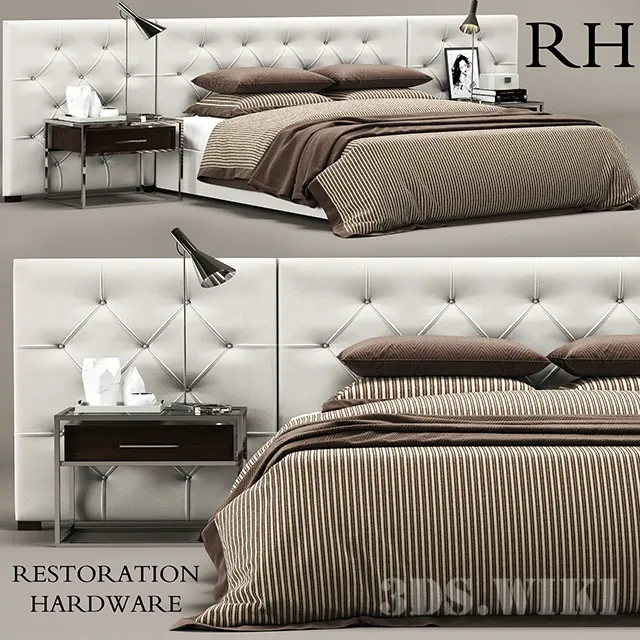 furniture – Double Bed Diamond Restoration Hardware 3ds Max