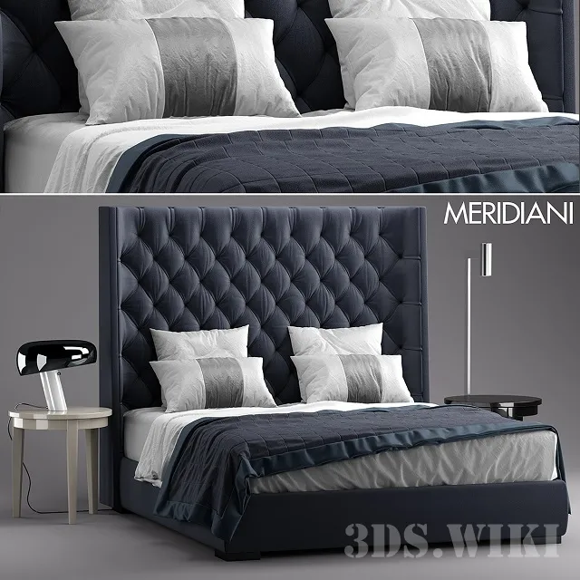 furniture – Double bed Meridiani Thurman Thurman Low 3ds Max