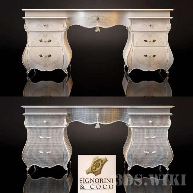 furniture – Dressing table Signorini Coco-Monreale Art_2007 (white) 3ds Max