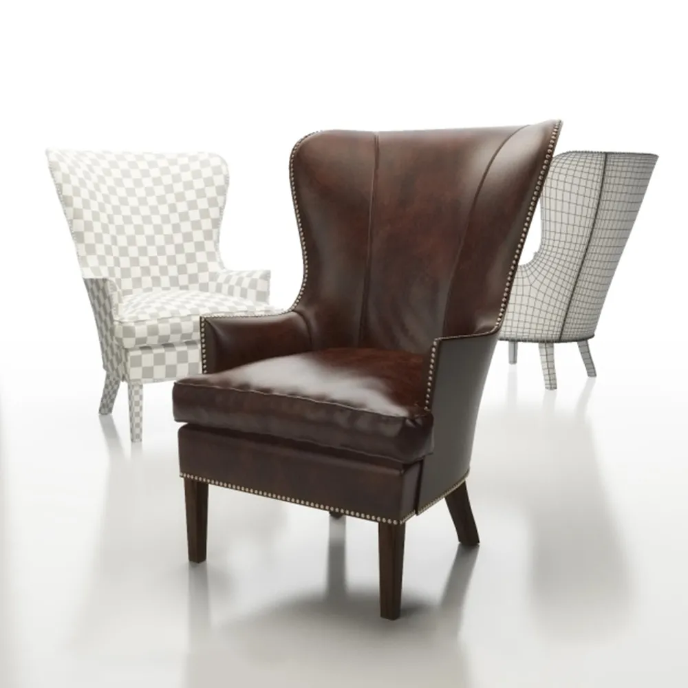furniture – Dylan Leather Wingback Chair Crate and Barrel 3ds Max