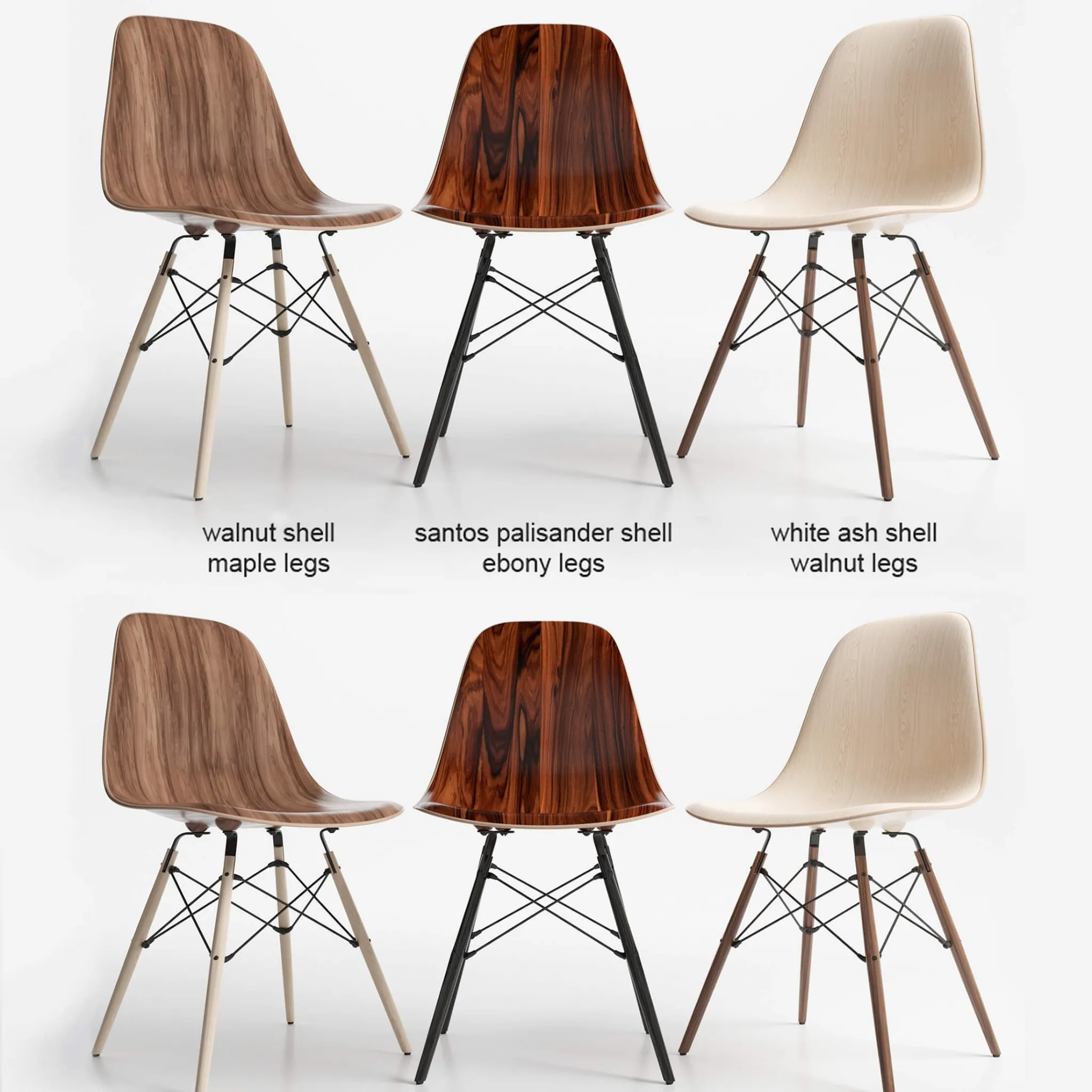 furniture – Eames DSW wood chairs 3ds Max