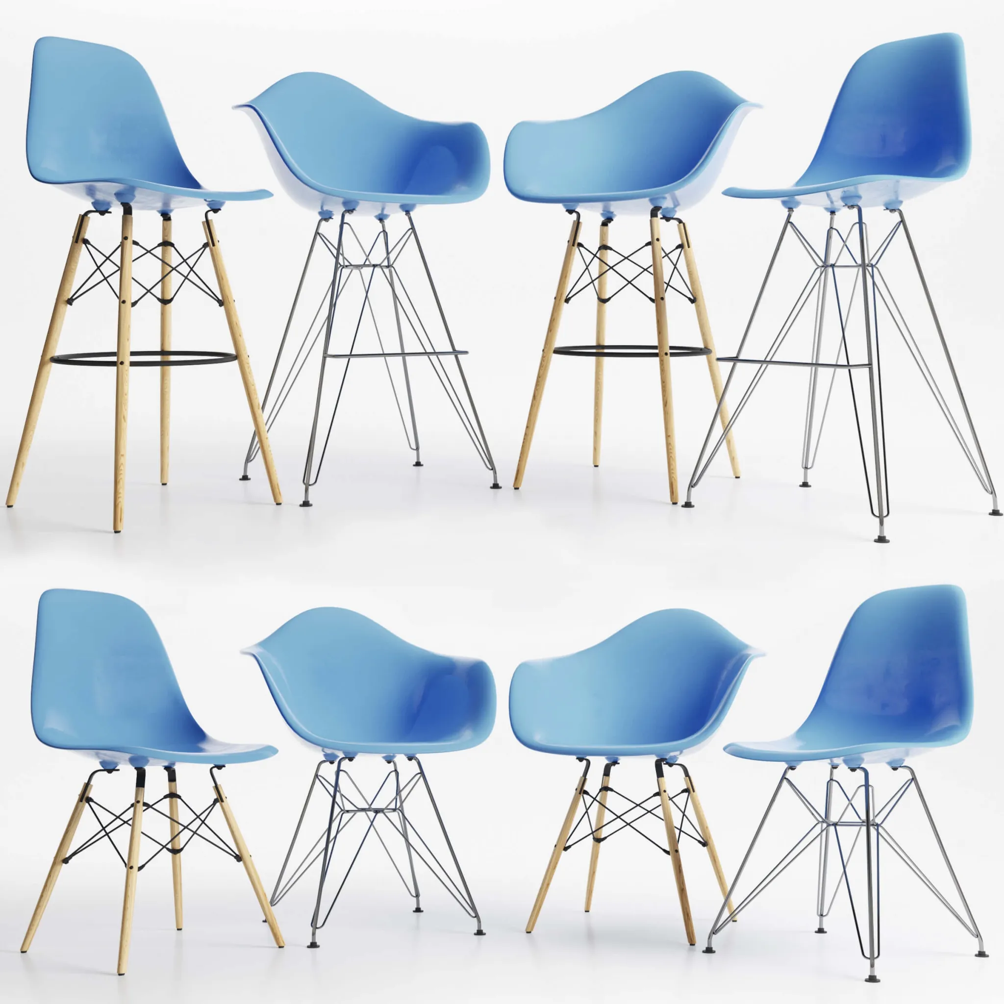 furniture – Eames Plastic Side Chairs 3ds Max