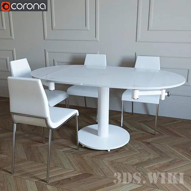 furniture – Easyline table and chairs 3ds Max