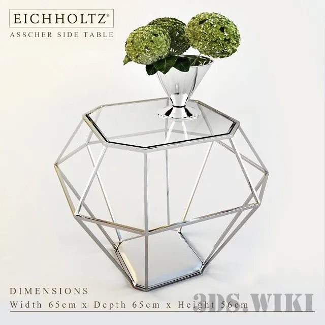 furniture – EICHHOLTZ ASSCHER coffee table with plant 3ds Max