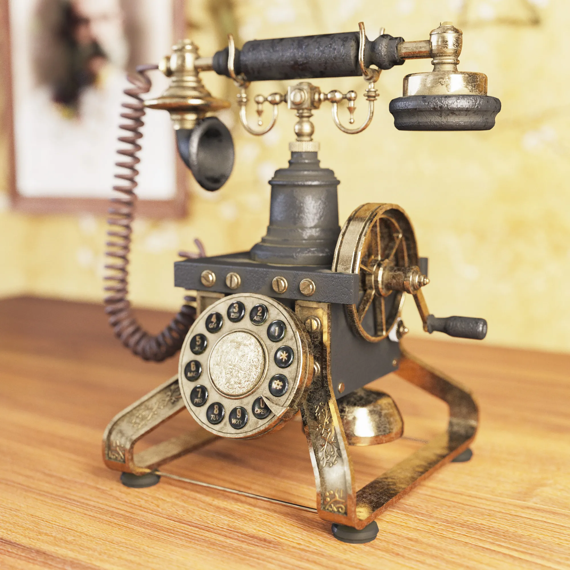 furniture – Eiffel old phone 45 3ds Max