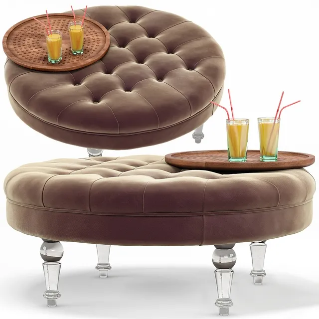 furniture – Elisa Modern Classic Round Ottoman 3ds Max