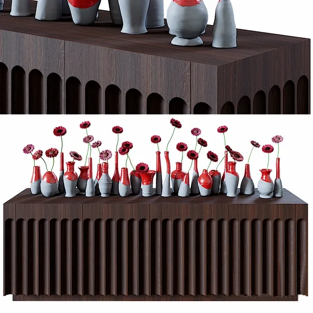 furniture – Emmemobili Doris sideboard with flowers 3ds Max