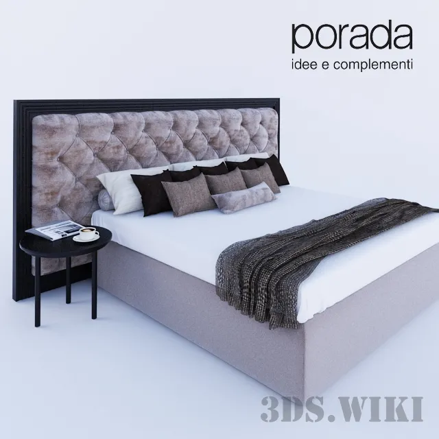 furniture – Enya capitone bed Porada factory 3ds Max