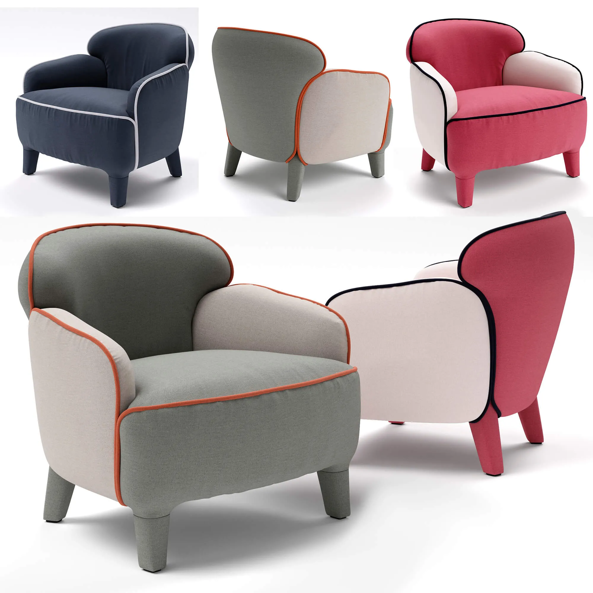 furniture – ESTEL Polpetta armchairs 004 3ds Max