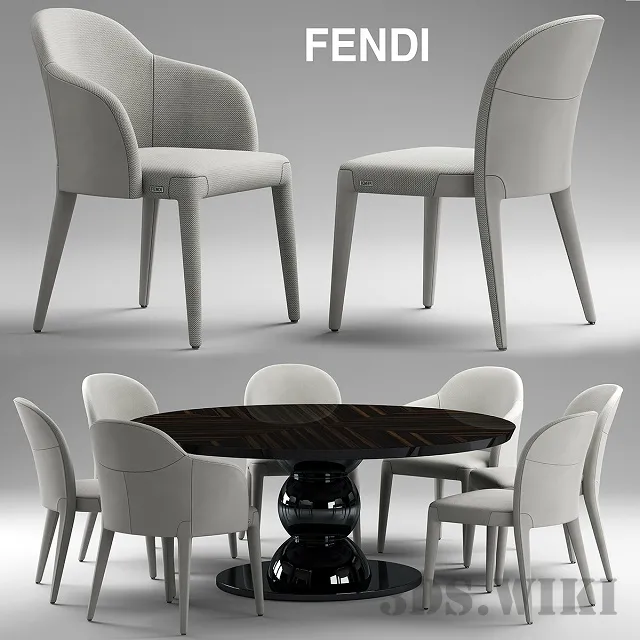 furniture – Fendi Audrey chair with table 3ds Max
