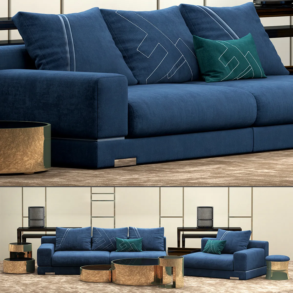 furniture – Fendi Casa Madison sofa set 3ds Max