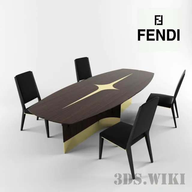 furniture – Fendi Casa table and chair 3ds Max